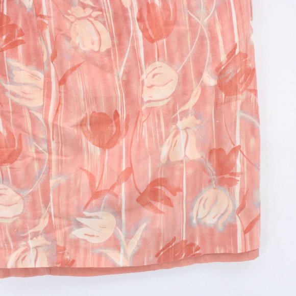 Vintage Bernard Holtzman Straight Skirt Womens Pink Floral Casual Retro Size 28 - Picture 3 of 7